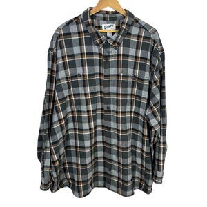 Duluth Trading Mens 4XL Plaid Button Up Shirt Relaxed Fit 100% Cotton Flannel